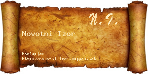 Novotni Izor névjegykártya